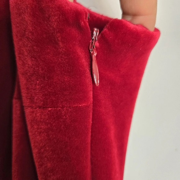 Rimini By Shaw Red Velvet Dress Women's 8 Vtg 90s Prom Formal Wedding Homecoming - Picture 5 of 11